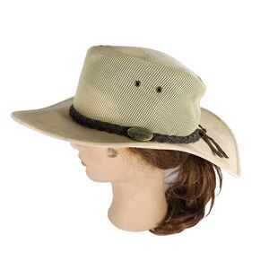 Jacaru Horizon Australian Size M/L Mesh Tan Suede Breathable Rustic Hat